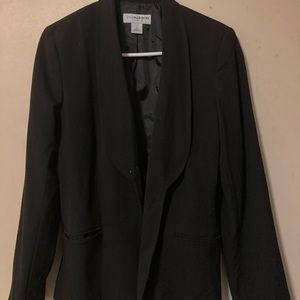 SAG HARBOR size 8 black suit blazer jacket